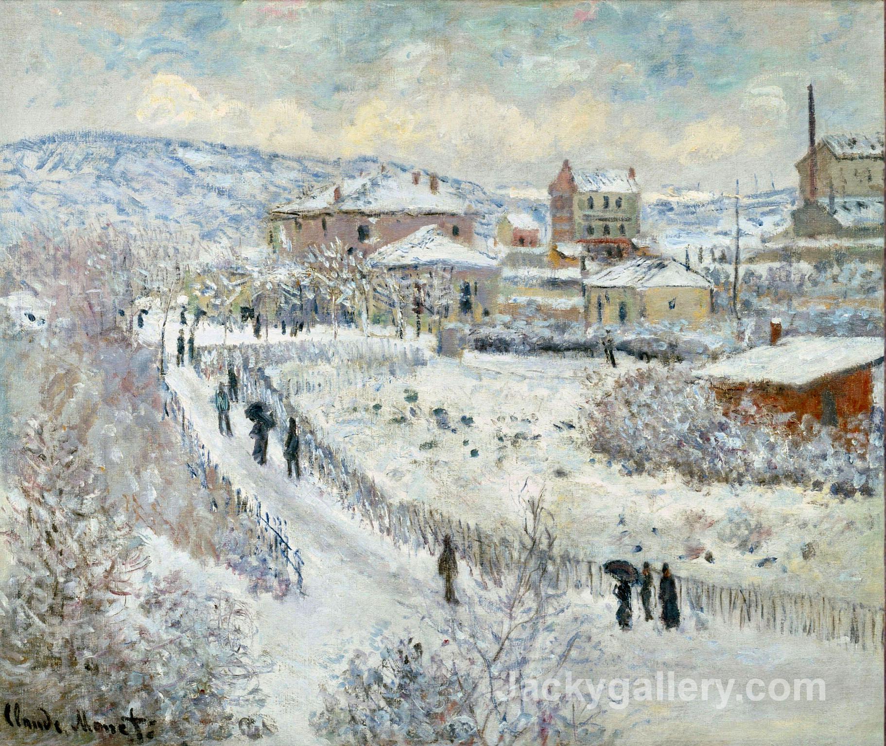 View of Argenteuil in the Snow by Claude Monet paintings reproduction